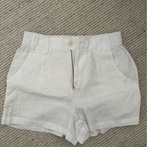 Madewell White Linen Tailored Shorts